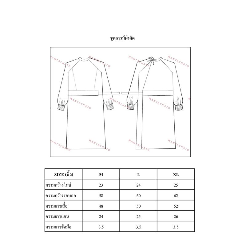 ชุดเจ้าหน้าที่ ชุดกาวน์